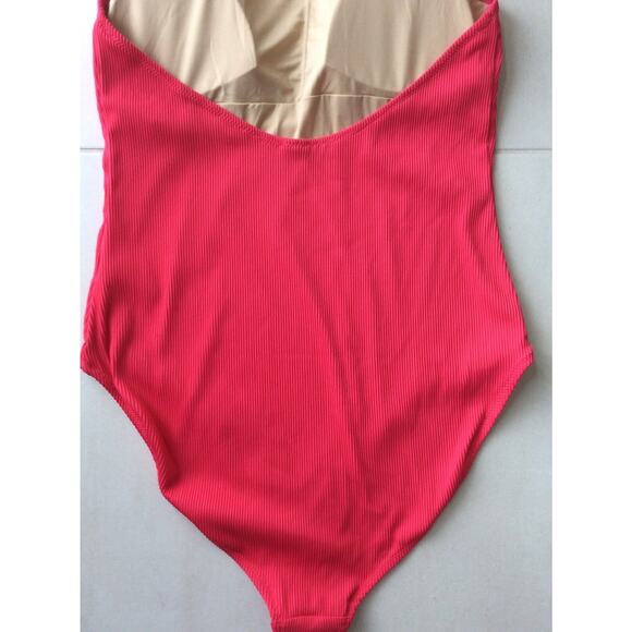 Old Navy One Piece Swimsuit Halter Ribbed Padded Swimwear - Picture 6 of 8